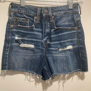 Buckle Black Jean Shorts